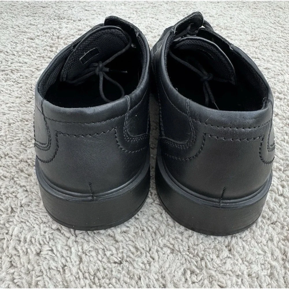ECCO Shoes Men's Size‎ 46 US 13 Black Leather Oxfords Lace Up Square Toe